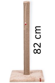 Resim PUGALO 82cm Lüx Tırmalama Tahtası Catnipli Jüt Tırmalama Krem Minder Yüzey 