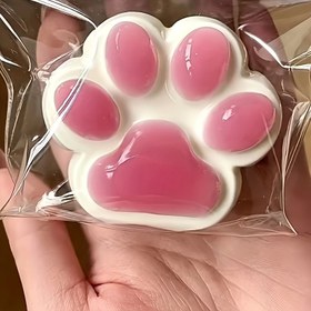Resim Yavaş Geri Dönüşlü Gerçekçi Kedi Patisi Rahatlatıcı Oyuncak - TPR Malzeme ile Pembe ve Beyaz Tasarım, Toksik Olmayan Duyusal Fidget Yetişkinler ve Çocuklar için, Sınıf Ödülü, Ofis Hediyesi, Doğum Günü Partisi İkramı, Eğlenceli Rahatlama Aracı 