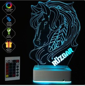 Resim Kişiye Özel 3D Tüylü At Masaüstü Led Lamba 