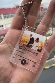 Resim BLUE HOME'S Kişiye Özel Fotoğraflı Spotify Barkodlu Anahtarlık Şeffaf - Sevgiliye Hediye Arkadaşa Hediye 
