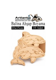 Resim Ahşap Boyama Deniz Canlıları 10 Adet 10x15cm Boyama Figürü Etkinlik Çoçuk Gelişim Motor Beceri Kreş Anasınıfı Siyah 