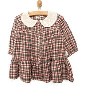 Resim Bebetto Basic Romantic Plaid Elbise Kız Bebek 23KBBTKELB001 Kırmızı 