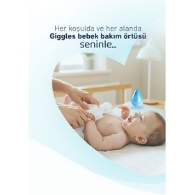 Resim Giggles Bebek Bakım Örtüsü 60x60 Alt Açma Bezi 5 Paket 50 Adet 
