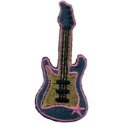 Resim Aplike Ütü İle Yapışan Gitar Pembe Arma 5x3 cm 