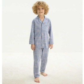 Resim Zeyzey 8748 Erkek Çocuk Önden Düğmeli Pijama Takım 001 