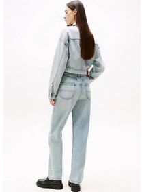 Resim Kadın Th Layla Yüksek Bel Düz Paça Jeans - Açık Mavi Denim Light 