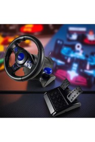 Resim newnet Oyuncu Direksiyon Seti 90° Döndürülebilir - Ps2/Ps3/Pc Uyumlu Siyah 