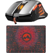 Resim Everest SGM-X7 PRO Silver 2in1 7200dpi Makrolu Oyuncu Mouse +Gaming Mouse Pad 