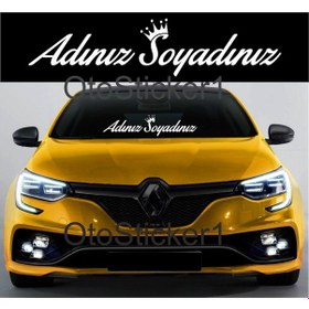 Resim Size Özel Isim Stance Taçlı Büyük Boy Cam Yazısı Araba Stickeri 