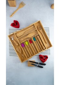 Resim Cassandra Ayarlanabilir Çekmece Içi Kaşıklık - Düzenleyici - Bıçaklık Düzenleyici Sarı 