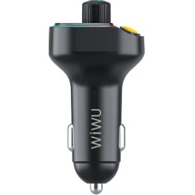 Resim Wiwu WI-QC031 Rgb Bluetooth Transmitter Mp3 Type-C ve Usb-A Araç Şarjı Siyah 