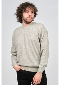 Resim Ida Erkek Lambswool V Yaka Kazak 0593130 Gri Gri 