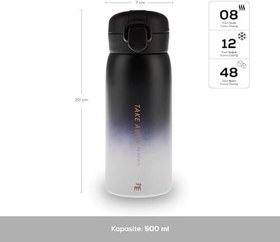 Resim KARACA SKYFALL ÇELİK SIZDIRMAZ TERMOS 500 ML SİYAH 