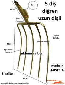 Resim Uzun Boy Diğren 5 Uzun Diş Kaliteli Yaba Saman Dirgen Avusturya D 