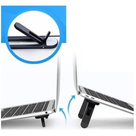 Resim 2 Kademeli Katlanabilir Ve Yapışkanlı Laptop Standı Siyah Cm-438 