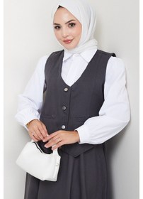 Resim Bestenur İkili Gabardin Yelek Etek Takım 1400 - Antrasit Antrasit 
