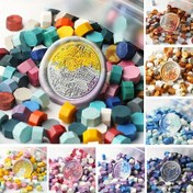Resim 340 adet Çok Renkli Sekizgen Mühür Balmumu Boncukları, 100g - DIY Hediyeler & Zarf Mühürleri için Mükemmel, Retro Toplu Paket, Balmumu Parçacıkları, Mühür Balmumu 