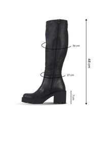 Resim Bueno Shoes Siyah Deri Kadın Topuklu Çizme 01wf1706 