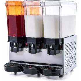 Resim SAMIXIR Klasik Triple, 1 Fıskiyeli, 2 Karıştırıcılı Soğuk İçecek Dispenseri 20+20+20 Litre Inox 