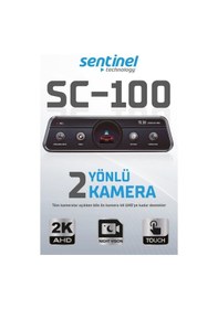Resim Sentinel Sc-100 2k Ahd Çift Kameralı Araç İçi Dikiz Aynası Kamera Wi-fi, G-sensor, Gece Görüş, Dokunmatik Ekran 