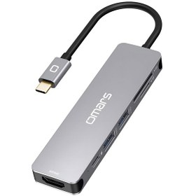 Resim Omars 6 OMHUBSG2U6PLX-1 Port Type-C Usb 3.1 Pd 4K HDMI SD/TF Kart Uyumlu Hub Dönüştürücü Adaptör 