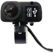 Resim Novahub Motosiklet Usb Şarj Led Dijital Termometre 