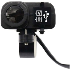 Resim Novahub Motosiklet Usb Şarj Led Dijital Termometre 