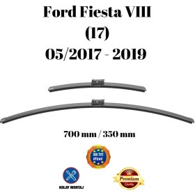 Resim Ford Fiesta 8 Vııı 17 2017 2018 2019 Uyumlu Ön Cam Muz Tipi Silecek Süpürgesi Seti 700/350mm Silbak 
