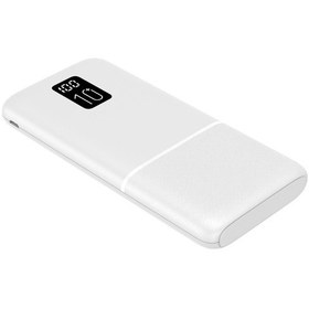 Resim Led Ekranlı Slim 10000mah Powerbank Taşınabilir Şarj Cihazı Type-c / 2 Usb / 3 Port Çıkış / Output 2.1a Beyaz BEYAZ 