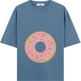Resim Donut Girl - Hamile Oversize Tshirt - Mavi / S / Oversize 