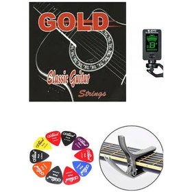 Resim Gold Klasik Gitar Teli - 10 Adet Alice Pena + Kapo + Joyo Akort 