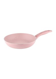 Resim 18 Cm Granit Tek Saplı Tava - Pembe Pembe 