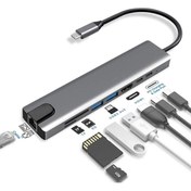 Resim LUX Macbook Pro Air Usb Type-c Hub Dönüştürücü Çevirici Çoklayıcı Usb Hdmı Micro Sd 8 Girişli Rj8i1new 