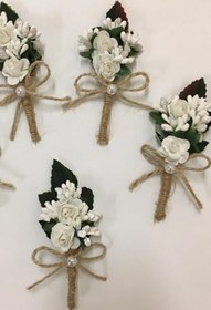 Resim Limelia Düğün İçin Damat Ve Sağdıç Yaka Çiçeği 5 Adet 