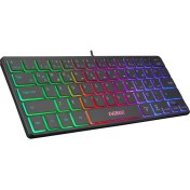 Resim Everest KB-73M Mınıco USB Rainbow Aydınlatmalı Q Klavye 