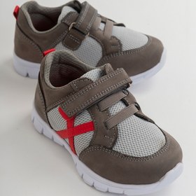 Resim mnpc Unisex Çocuk Gri Deri Ortopedik Destekli Spor Ayakkabı 