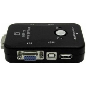 Resim Kvm Switch 2 Port Usb Vga Switch 2 Pc Kasa Tek Kontrol 