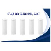 Resim Mikron 5 Adet 10inç Kapaklı Endikaplı Spun Açık Kasa Su Arıtma Cihazı 