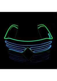 Resim Led Işıklı Parlayan Renkli Festival Bar Kulüp Düğün Eğlence Parti Gözlüğü 