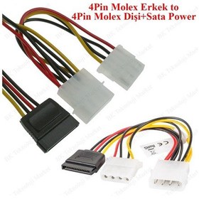Resim Molex 4-Pin To Sata Power Ve Molex 4-Pin Y Kablo 