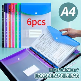 Resim 6 Adet A4 Büyük Kapasiteli Yaprak Stili, Dayanıklı İçerikli PP Malzeme + Genişletme Dügmesini Etkinleştirin+Etik Cebi, Şimdi Okulda Evde Çalışmada ve Seyahatte Saklama işlemlerinizle Müşterilerimizden Tam Puan Aldık 