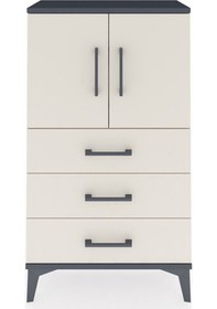 Resim Arges Komodin 2 Raflı 3 Çekmeceli 2 Kapaklı 60x30x106 Antrasit-aytaşı Antrasit 