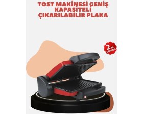 Resim Similar Kompakt Izgara ve Tost Makinesi – Çıkarılabilir Plaka, Döküm Gövde 