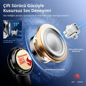Resim Earfun Air Pro 4+ Bluetooth Kulakiçi Kulaklık - Bluetooth 6.0 - 54 Saat Çalma Süresi - Çoklu Cihaz Bağlantısı - IP55 - Siyah (Earfun Türkiye Garantili) 