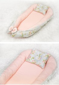 Resim Yatak Ve Ortopedik Yastik Somon Ve Ciceklu Gupurlu Model 