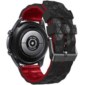 Resim Futbol Doku 22mm Çift Renkli Silikon Spor Bilek Kayışı Samsung Galaxy Uyumlu Watch3 45mm/huawei Watch Gt 3 Pro 46mm 