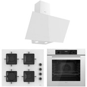 Resim Ferre Flowart Ventora Plus Beyaz 3'lü Ankastre Set ( QBL63CB-SS206-D078 ) 