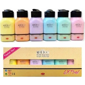 Resim Artdeco Pastel Renkler Akrilik Boya Seti 6 x 75 ML 
