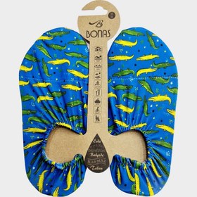 Resim Bonas Mavi Timsah Desenli Kaydırmaz Taban Çocuk Havuz ve Deniz Ayakkabısı - Mavi-Yeşil / 21-23 