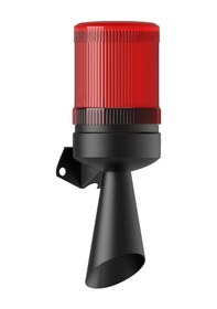 Resim Mesan E14 Sabit Ampul 2 Ses Borulu Elektronik Siren Kırmızı 12vac Ms 5825.1.12vac 